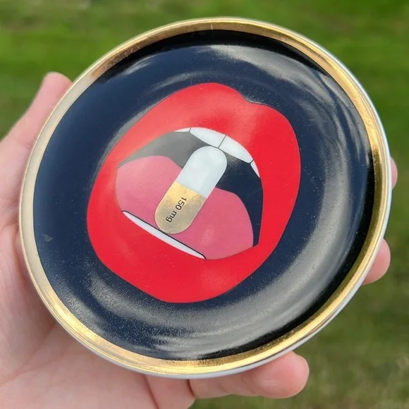 Jonathan Adler Designer Full Dose Red Lip Trinket Dish Catchall Coaster - Picture 4 of 6